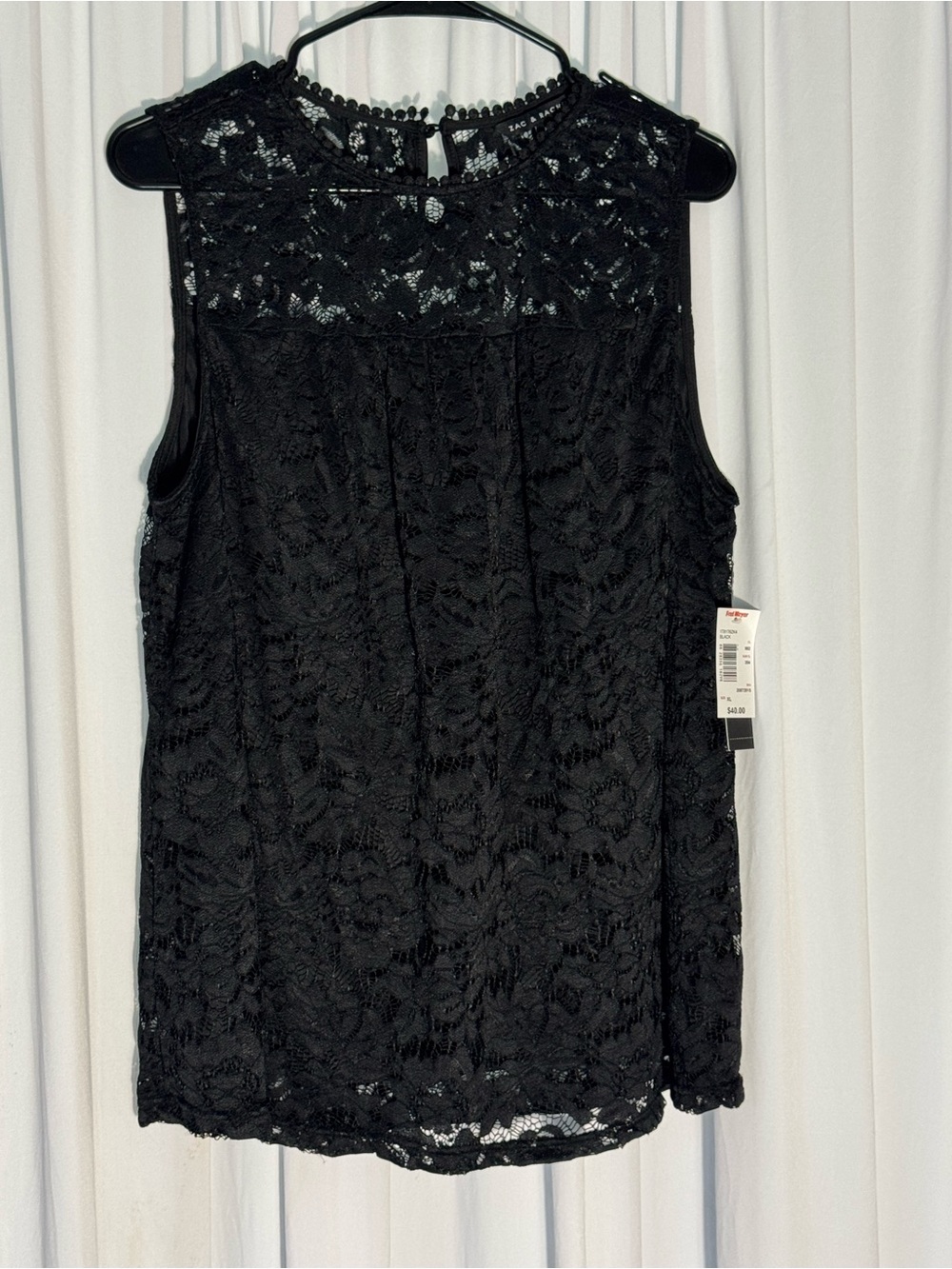 Zac & Rachel Black Lace Sleeveless Shell Top